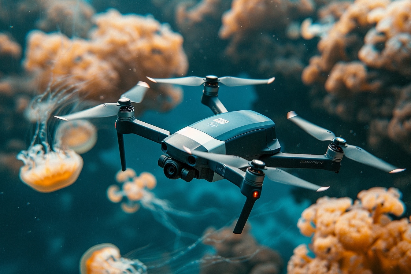 Quel drone sous-marin est recommandé pour le suivi des populations de méduses ?